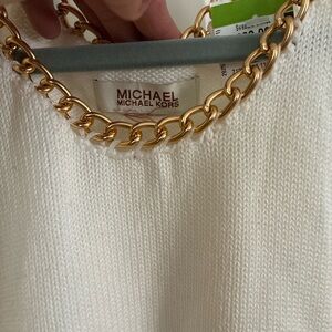Michael Kors Ivory Knit with Gold Chain Accent